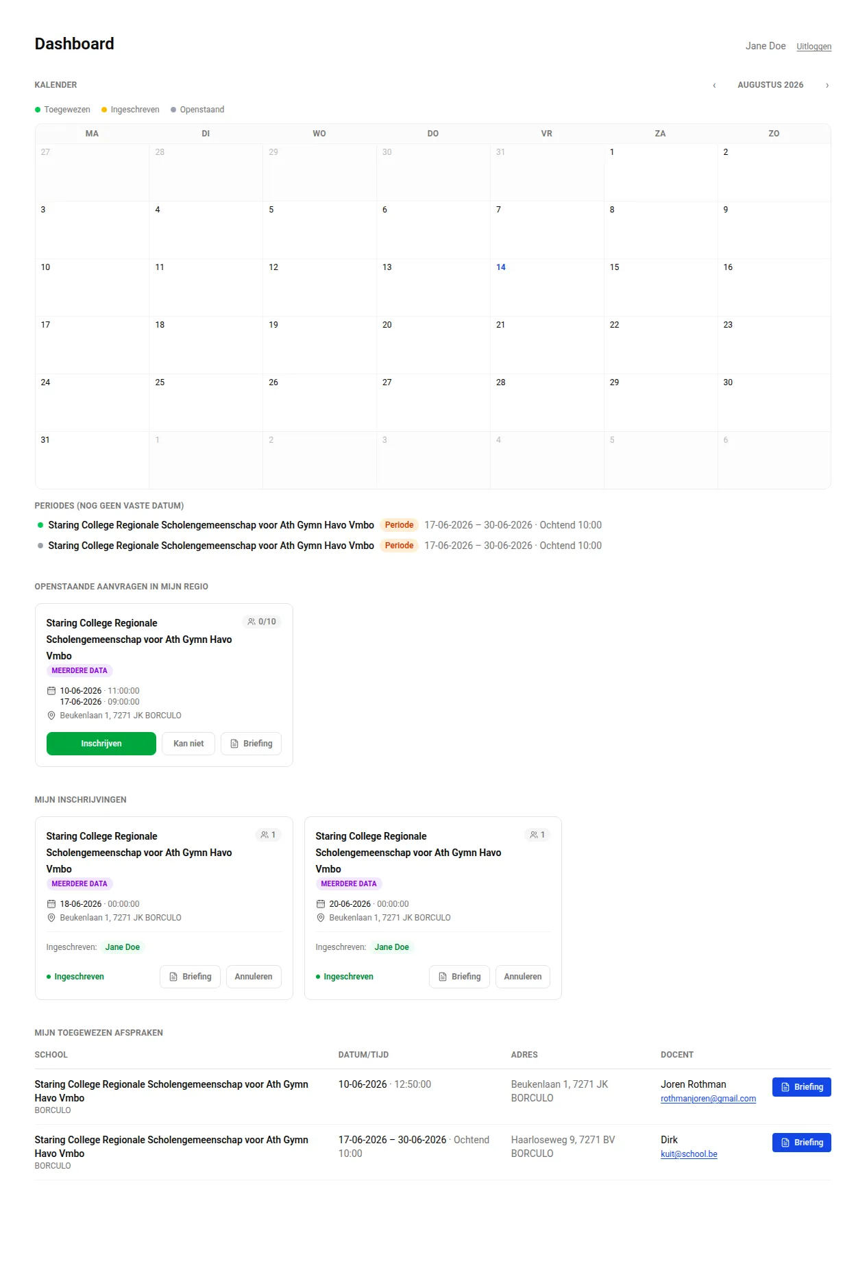 Het volledige vrijwilligersdashboard